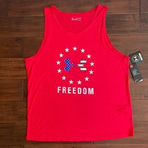 NWT Under Armour Freedom USA United States of America Red Tank Top Men’s XL